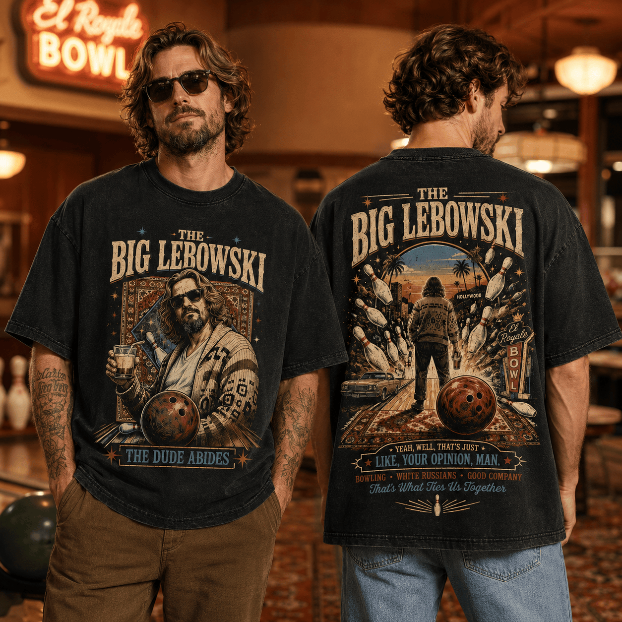 The Big Lebowski The Dude Abides Bowling 3D Shirt For Movie Fans NNK