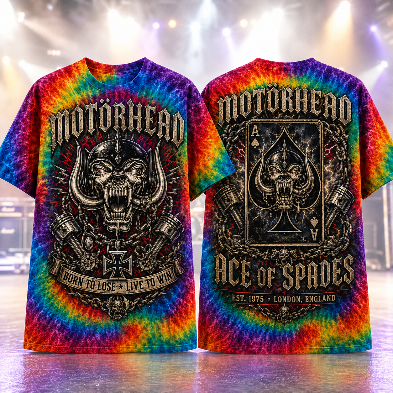 Motörhead Ace Of Spades Tie Dye 3D Shirt For Rock Fans NNK
