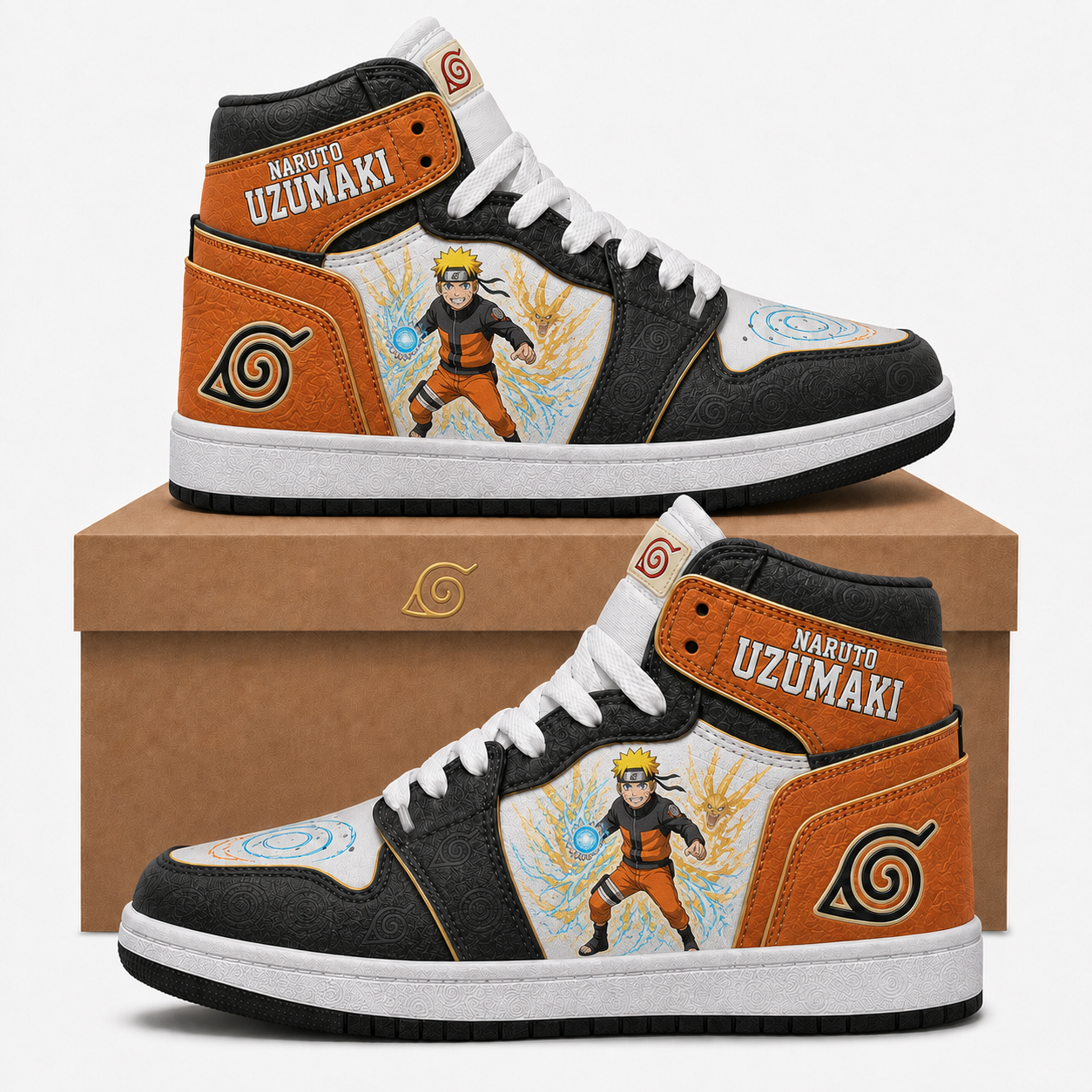 Uzumaki Naruto High Top Sneakers — Naruto Shippuden Inspired Fan Shoes