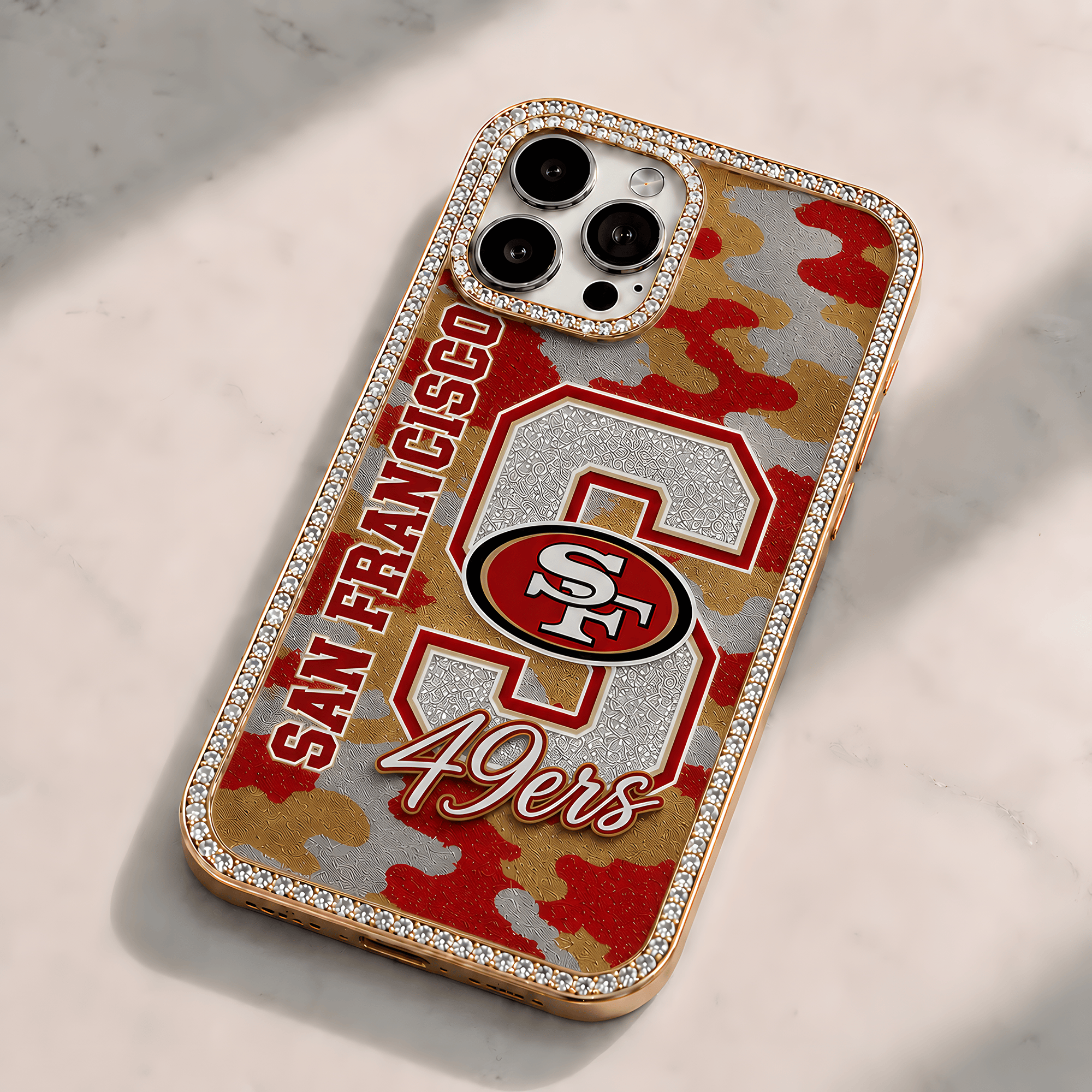 1786004118599.png San Francisco 49ers | Premium NFL Team Camo Bling Luxury Phone Case NTH1