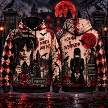 Halloween Wednesday AOP T-Shirt Sweatshirt Hoodie
