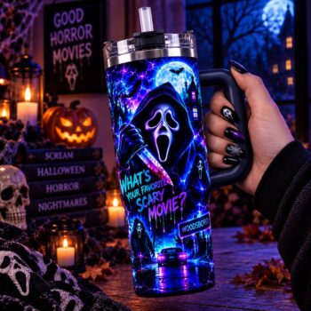 Halloween Ghost Face Neon 40oz Suction Cup Tumbler