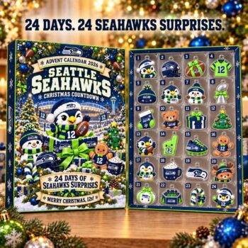 Seahawks Christmas Advent Calendar 2026, 24 Days Hawks Surprises, America Football Fan Advent Calendar, Holiday Gift for Hawks Fans