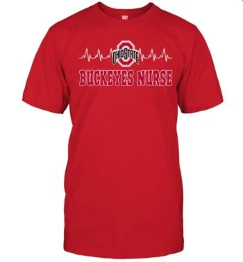 Ohio State Buckeyes Nurse Heartbeat T-Shirt – Nurse Football Fan Tee