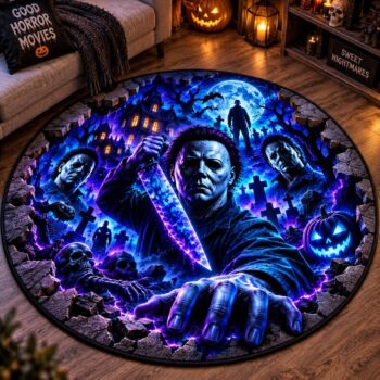 Halloween Michael Myers Neon Custom Floor Mat