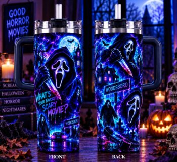 Halloween Ghost Face Neon 40oz Suction Cup Tumbler