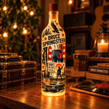 Bruce Springsteen Lighted Bottle Lamp, Born to Run Music Decor, The Boss Fan Gift, Rock Music Night Light, Asbury Park Home Decor