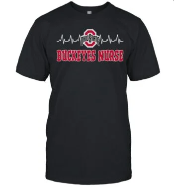 Ohio State Buckeyes Nurse Heartbeat T-Shirt – Nurse Football Fan Tee
