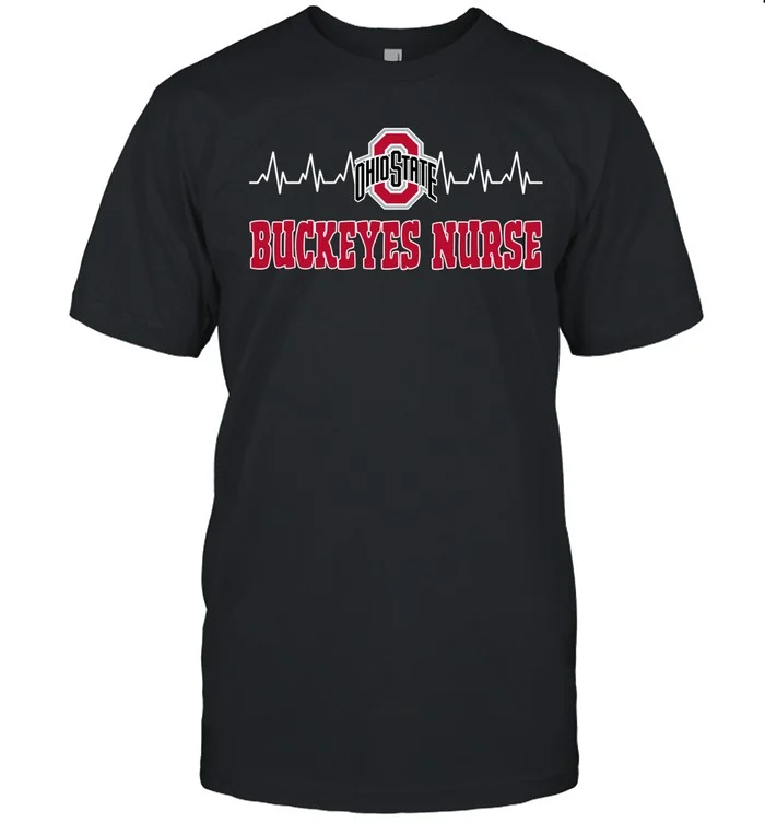 8729fa8e 885d 4d55 a2dd 1303310b671b 5000 front black.jpg Ohio State Buckeyes Nurse Heartbeat T-Shirt – Nurse Football Fan Tee
