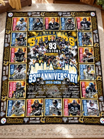 Pittsburgh Steelers 93rd Anniversary Legends & Legacy Quilt Blanket โ 1933โ2026