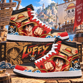 Limited Edition Luffy Fan Shoes — Anime High Top Sneaker Gift