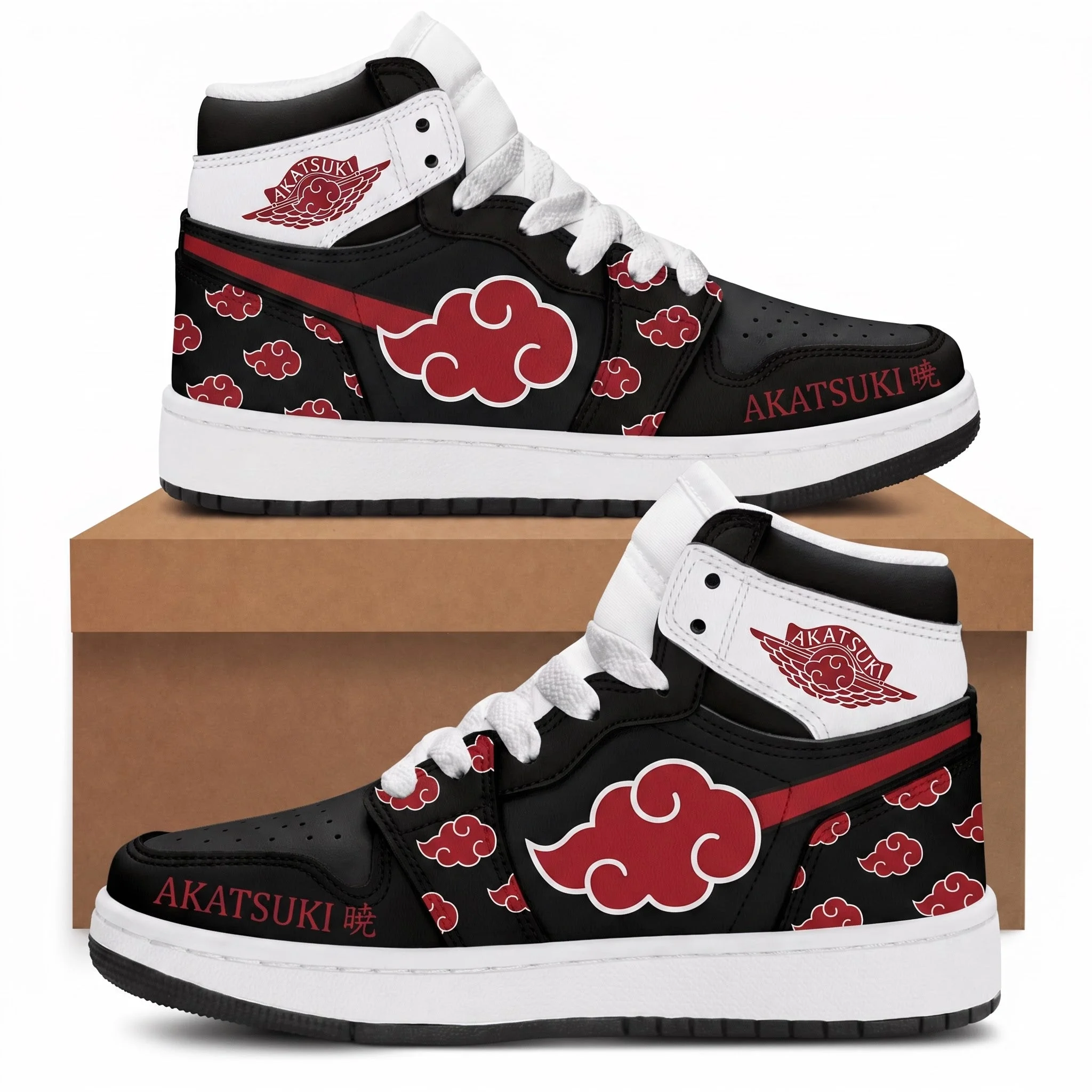 Custom sneakers with red clouds 202608071543.jpg Uzumaki Naruto High Top Sneakers — Naruto Shippuden Inspired Fan Shoes