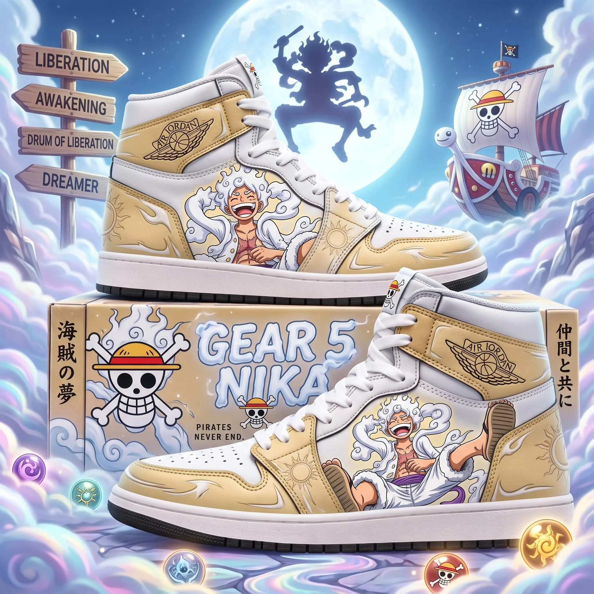 Limited Edition Luffy Fan Shoes — Anime High Top Sneaker Gift