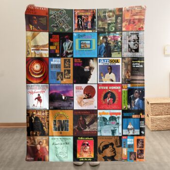 Stevie Wonder Sherpa Blanket – Timeless Album Cover Collage for Soul & Motown Lovers