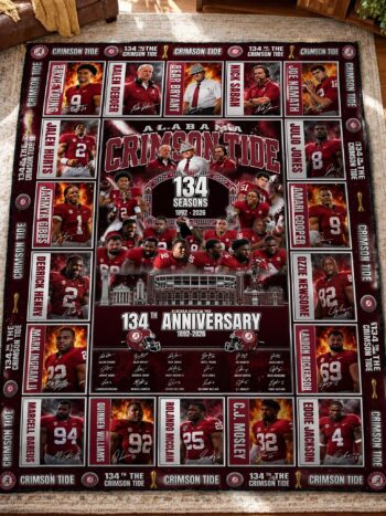 Alabama Crimson Tide 134th Anniversary Legends & Legacy Quilt Blanket – 1892–2026