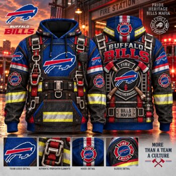 Buffalo Bills Firefighter Heritage Hoodie, Fire Brotherhood Football Hoodie, Bills Mafia Fan Gift