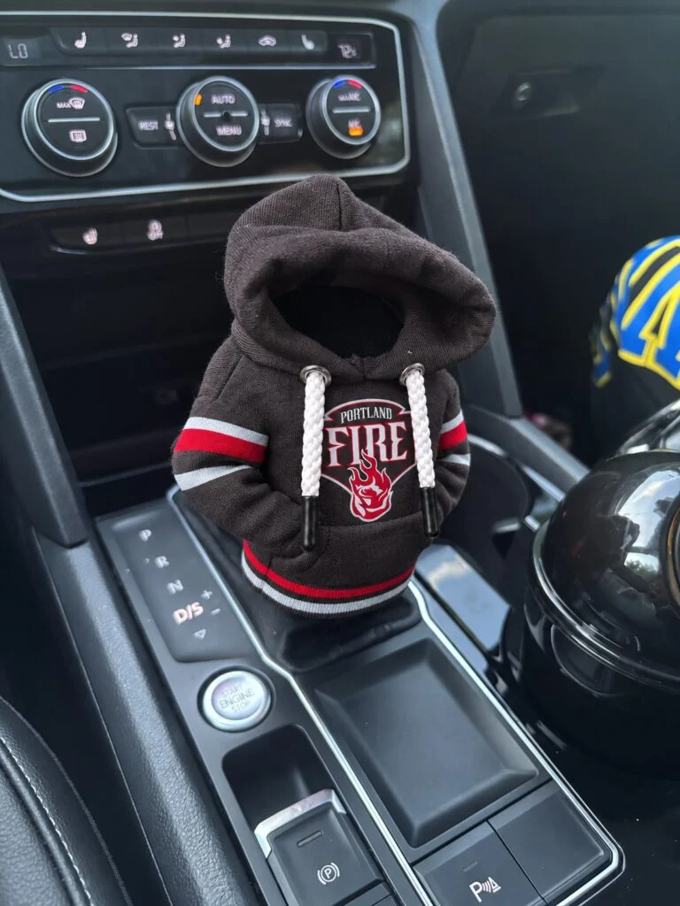 Portland Fire hoodie shift knob cover
