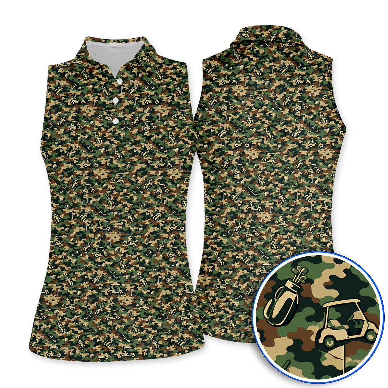 Veteran Golf Polos, Camo Pattern Golf Shirt, Crazy Golf Gift For Golfers