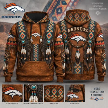Denver Broncos Heritage Hoodie, Western Native Inspired Football Hoodie, Broncos Fan Gift
