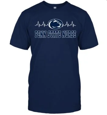Penn State Nittany Lion Nurse Heartbeat T-Shirt – Nurse Football Fan Tee