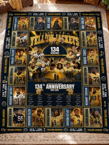 Georgia Tech Yellow Jackets 134th Anniversary Legends & Legacy Quilt Blanket – 1892–2026