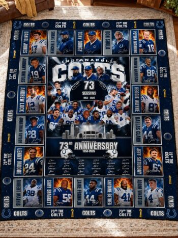Indianapolis Colts 73rd Anniversary Legends & Legacy Quilt Blanket – 1953–2026