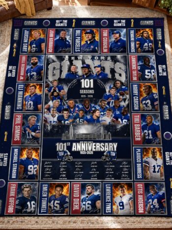 New York Giants 101st Anniversary Legends & Legacy Quilt Blanket – 1925–2026
