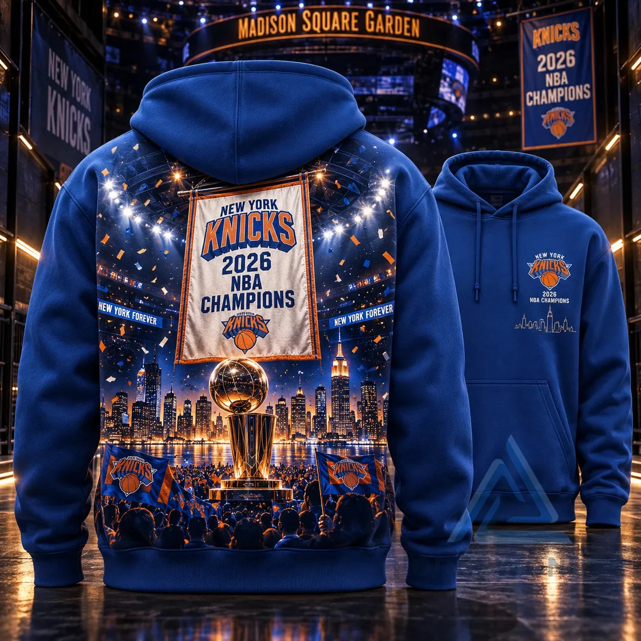 new york knicks 2026 nba champions championship banner night hoodie