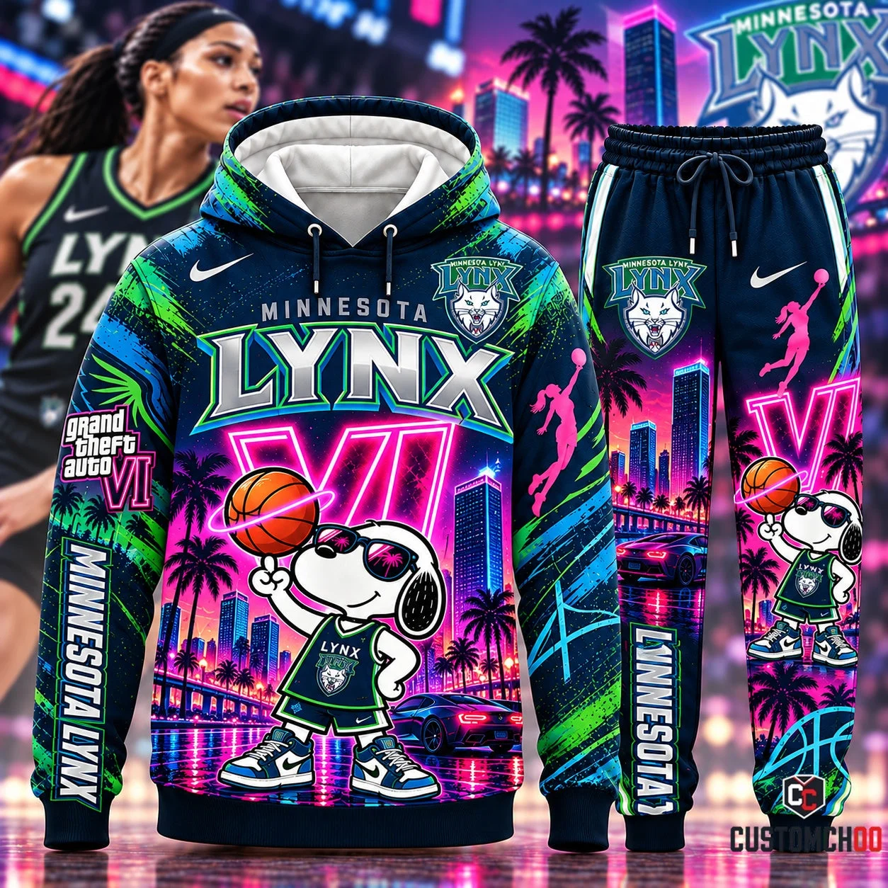 Beagle Dog x GTA VI - Women’s Basketball Fan Set — Hoodie & Sweatpants | All 15 Teams Available