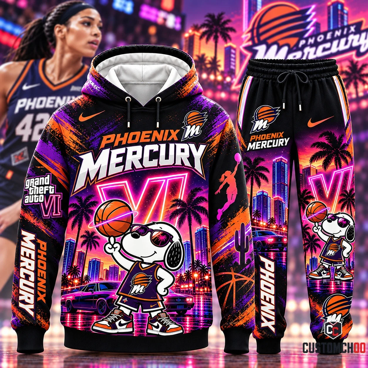 Beagle Dog x GTA VI - Women’s Basketball Fan Set — Hoodie & Sweatpants | All 15 Teams Available