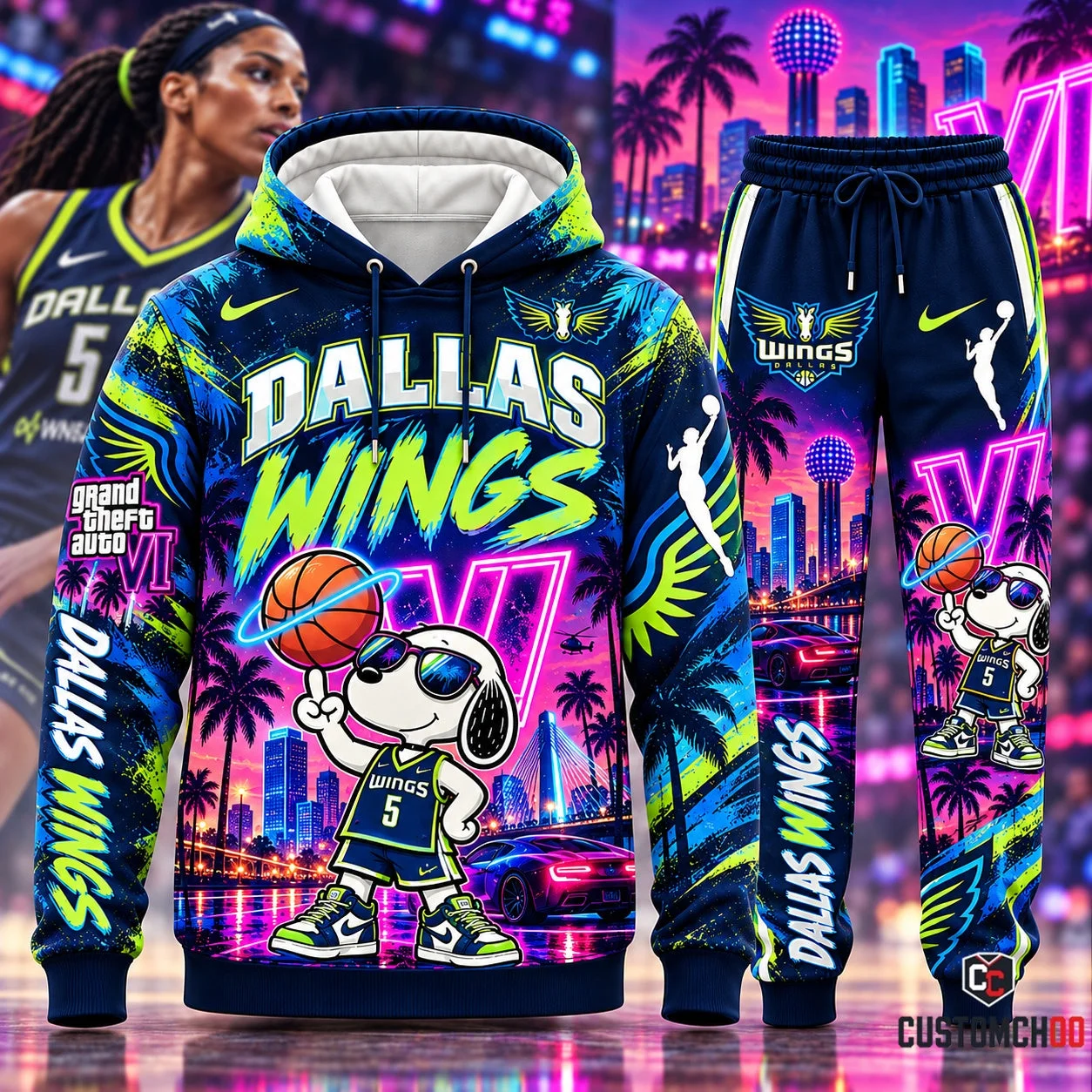 Beagle Dog x GTA VI - Women’s Basketball Fan Set — Hoodie & Sweatpants | All 15 Teams Available